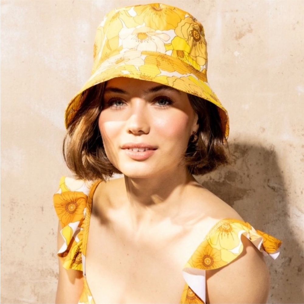 Mott-50 NWT Paloma bucket hat Sunset Floral adjustable strap inside & wide brim - Picture 8 of 8